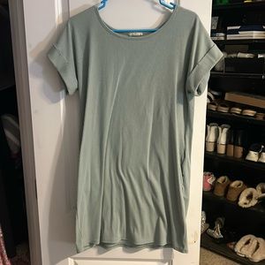 Casual green t-shirt dress